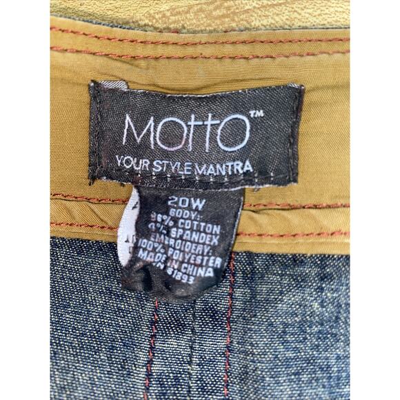 Motto Your Style Mantra Blue Denim Jean Swing Flare Aline Skirt Sz 20W - Picture 6 of 8